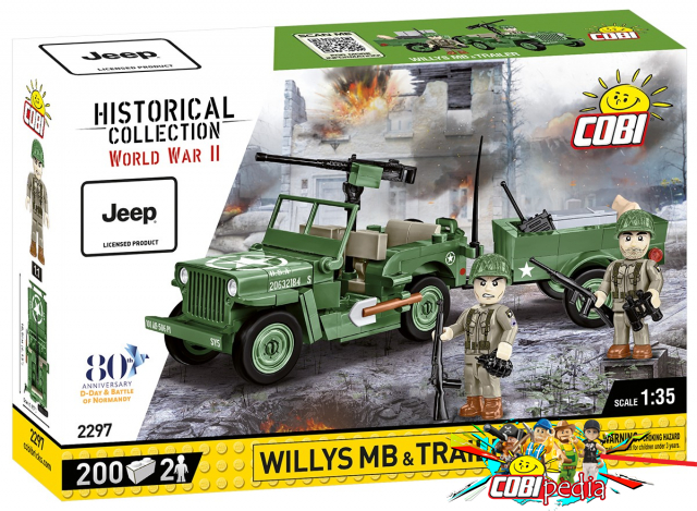 Cobi 2297 Willys MB & Trailer